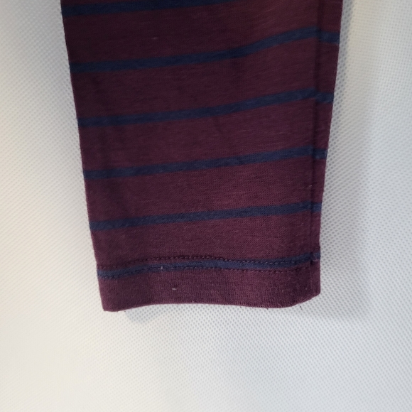 Athleta Threadlight Long Sleeve Top XS X Small Burgundy Blue Stripe Modal - Picture 4 of 12